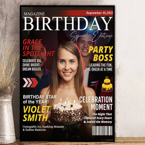 Custom Birthday Magazine Cover, Custom Gift for Best Friend, Bestie Gifts, Gift for Her, Best Friend Custom Birthday Magazine