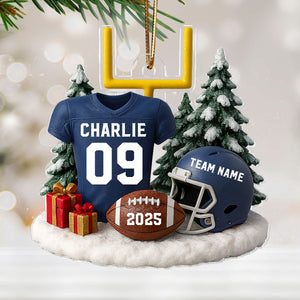 Proud American Football Player Uniform - Personalized Acrylic Ornament - Gift For Football Lovers, Football Team