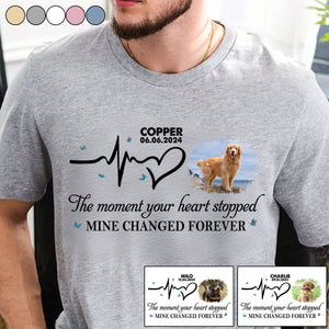 Moment Your Heart Stopped Mine Changed - Personalized Photo T Shirt