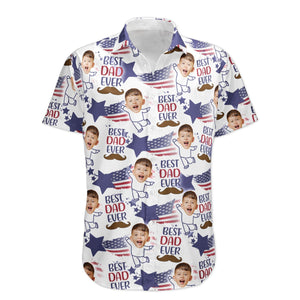Best Dad Ever - Personalized Photo Hawaiian Shirt