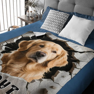 Custom Dog Blanket Personalized Wall Breaking Pet Throw