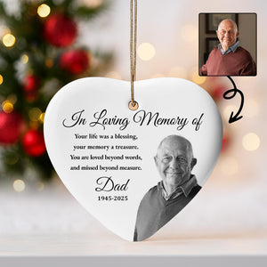 In Loving Memory Of Your Life Was A Blessing, Personalized Ceramic Ornament, Gift For Bereaved Family