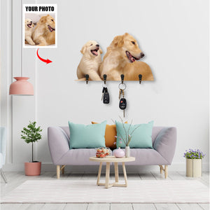 Personalized Portrait Family Key Hook Holder Gift For Pet Lover