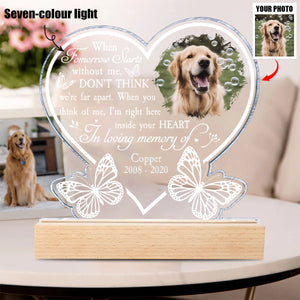 I'm Right Here Inside Your Heart - Personalized Photo Acrylic Block LED Night Light