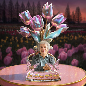 Personalized Memorial Flower Heaven Plaque - Custom Photo Gifts For Loved Ones