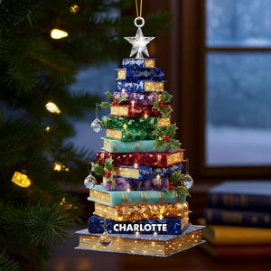 Christmas Book Tree Personalized Ornament