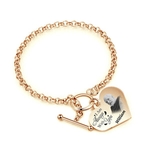 Personalized Heart Bracelet I'm Always With You - Memorial Gift For Family, Friend