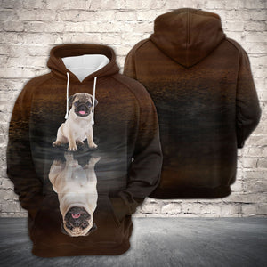 Cute Pug Reflection All Over Hoodie