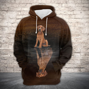 Cute Rhodesian Ridgeback 2 Reflection All Over Hoodie