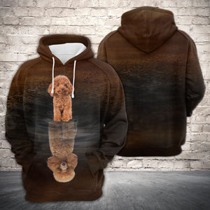 Cute Poodle Reflection All Over Hoodie