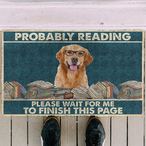 Bugybox 3D Golden Retriever Probably Reading Please Wait Doormat