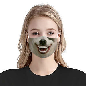 Premium 3D Dog Smile Version 02 EZ09 1404 Face Mask