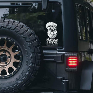Maltese1 on Board-Car Window Sticker-Dog Sign Decal