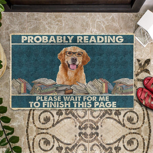 Bugybox 3D Golden Retriever Probably Reading Please Wait Doormat