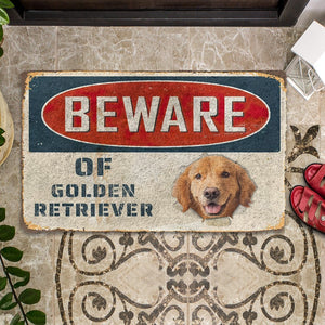 Bugybox 3D Beware Of Golden Retriever Doormat