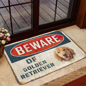 Bugybox 3D Beware Of Golden Retriever Doormat