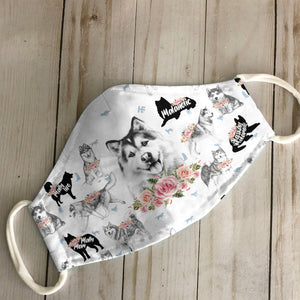 Alaskan Malamute Sunflower EZ07 3006 Face Mask