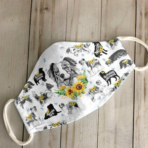 Australian Shepherd Sunflower EZ07 2306 Face Mask
