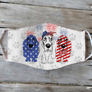 Basset Hound 4th Of July EZ01 1405 Face Mask