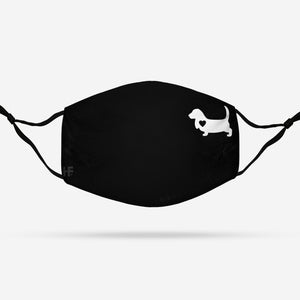 Basset Hound Heart EZ07 1808 Face Mask