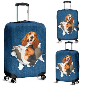 Basset Hound-Torn Paper Luggage Covers