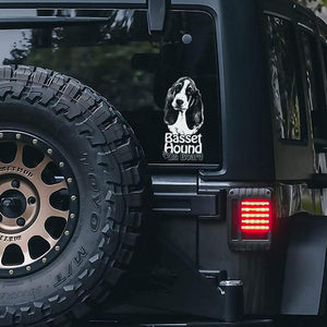 Basset Hound1 on Board-Car Window Sticker-Dog Sign Decal