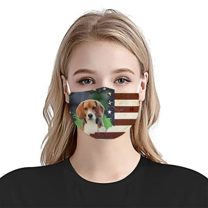 Beagle Dog With American Flag EZ08 1006 Face Mask