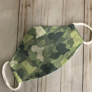 Bichon Frise Camo Pattern Army EZ16 0907 Face Mask