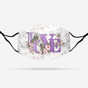 Bichon Frise dog Love EZ16 3107 Face Mask