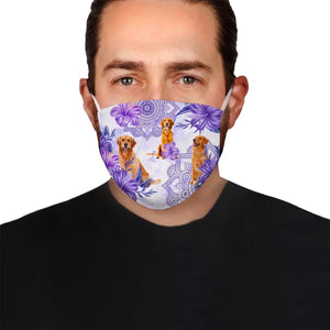 Premium Purple Floral Golden Retriever EZ09 0605 Face Mask
