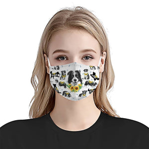 Border Collie Sunflower EZ07 2606 Face Mask