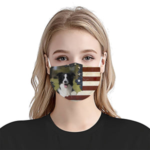 Border Collie With American Flag EZ08 1006 Face Mask