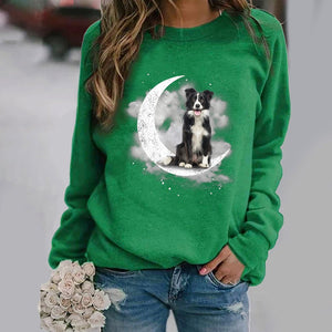 Border Collie (3) -Sit On The Moon- Premium Sweatshirt
