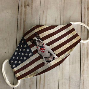 Boston Terrier American Flag EZ03 1105 Face Mask