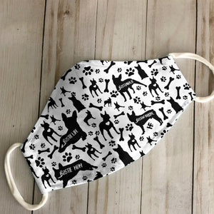 Boston Terrier Black & White Pattern EZ07 2707 Face Mask
