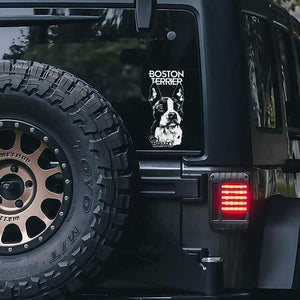 Boston Terrier on Board-Car Window Sticker-Dog Sign Decal