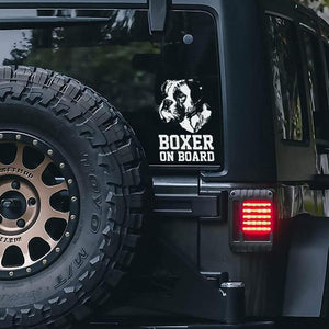 Boxer1 on Board-Car Window Sticker-Dog Sign Decal