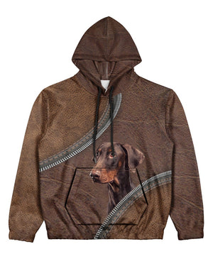 Brown Doberman-Never Walk Alone Hoodie
