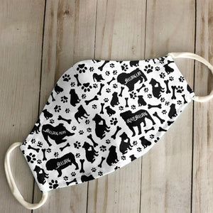 Bulldog Black & White Pattern EZ07 2707 Face Mask