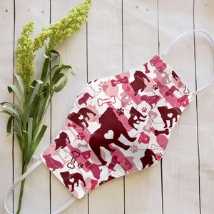 Bulldog & Wine Pattern EZ07 2707 Face Mask