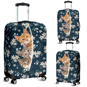 Cat-Flowers-Luggage covers