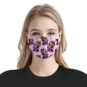 Premium Chihuahua Seamless Floral Purple EZ09 2704 Face Mask