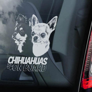 Chihuahua1 on Board-Car Window Sticker-Dog Sign Decal