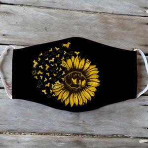 Dachshund Dog Sunflower Leaf EZ01 2404 Face Mask