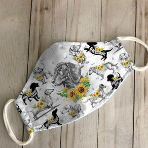 Dachshund Sunflower EZ07 1906 Face Mask