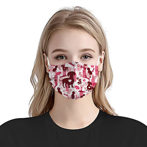 Dachshund & Wine Pattern EZ07 2707 Face Mask