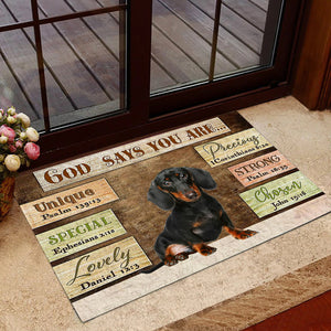 Dachshund (4) God Says You Are Doormat
