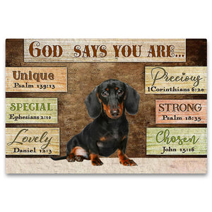 Dachshund (4) God Says You Are Doormat