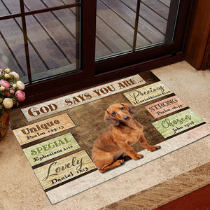 Dachshund (7) God Says You Are Doormat