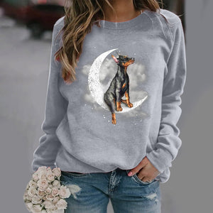 Doberman Pinscher -Sit On The Moon- Premium Sweatshirt